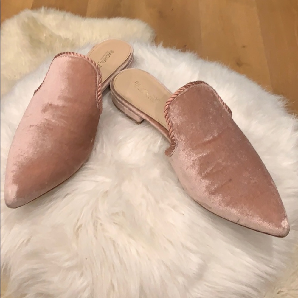 Rachel Zoe Natalie Velvet Mule BLUSH size 8